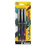 Pilot VBall Grip Rollerball Pens, Black, Blue, Red Ink, Bold Point, 3/Pack - PIL35603