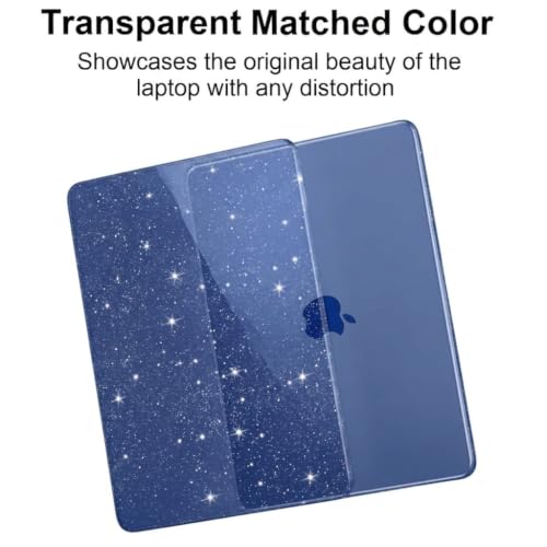 Image of Midkart Compatible with MacBook Neo Case 13 inch 2026 Release Model A3404 with A18 Pro Chip Hard Shell Case Cover with Keyguard and Dustplugs, Indigo Transparent Glitter