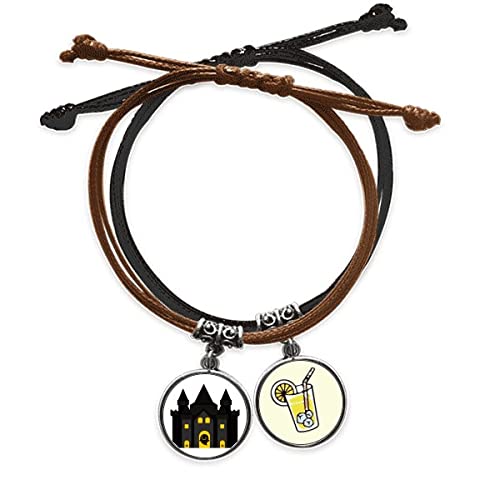 Bracelet illustration Castle coloré en cuir et corde, le cadeau féerique idéal