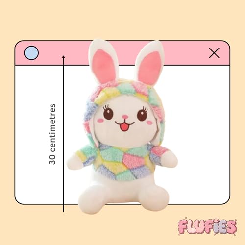 Image of Flufies Plush Toys - Snuggly and Aesthetic Stuff Plush Toys and Baby Toys - Soft Toys for Baby Girl and Baby Boy - Soft Toys for Girlfriend Gift (Colorful Rabbit)