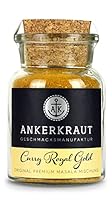 Ankerkraut Curry Royal Gold, frisch-fruchtiges Curry-Pulver passend zu Fleisch Fisch & Gemüse, lecker schmecker einfach Kochen, 80 g im Korkenglas