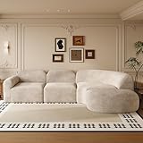 Merax Modern Curved Sectional Sofa with Ottoman, Couch 4-Piece Set High-Density Compressed Sponge, Fully Assembled, Right Hand Facing, Plush Deep Seat for Living Room, Lounge, Apartment, Espresso