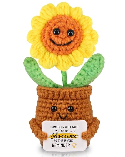 Mini poupée tournesol au crochet, idée cadeau originale d'anniversaire