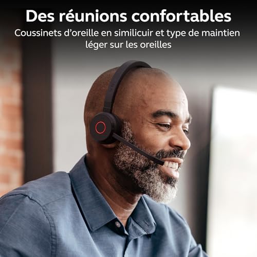 Jabra Evolve 65 Te Link UC Casque stéréo sans Fil avec Support - vue 6