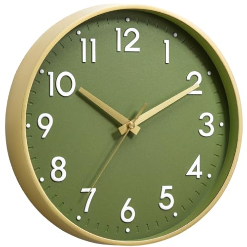 Modern Silent Wall Clock 8 Inch, Battery Operated Non-Ticking Ana...