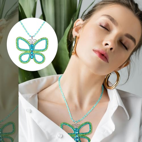 Joez Wonderful Green Butterfly Choker, Large Necklace Pendant, Sparkly Necklace for Women, Rhinestone Costume Jewelry for Halloween (1 Pcs)3
