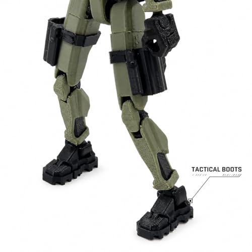 Image of Military Soldier Dummy13 Fully Articulated Action Figure | 3D Printed Robot Assembly Kit | 5.4 Inch Poseable DIY Collectible Model with Tactical Accessories | Made in India (Desert Trooper)
