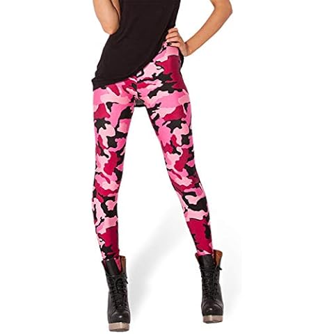 Tamskyt Women's Digital Print Women's Full-Length Yoga Workout Leggings Thin Capris Stretchy Ankle Leggings Tights (Pink Camouflage) Cover