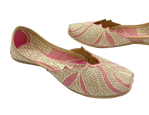 Punjabi Jutti for Women's Indian Mojaris Pink Handmade Juti Traditional Ethnic Shoes3