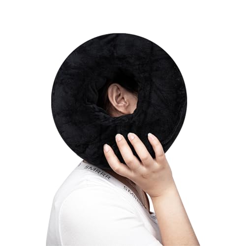 【耳の圧力を軽減】耳あて枕 24×24cm ドーナツ型 3Dファイバー綿 ライクラカバー付 洗える 中耳炎/CNH/ピアス 横向き寝用枕 (グレー（ライクラ）)