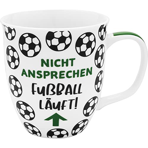 GRUSS & CO Tasse Motiv 'Fußball' | Sprüchetasse, Porzellan, 40 cl | Geschenk, Männergeschenk | 48221