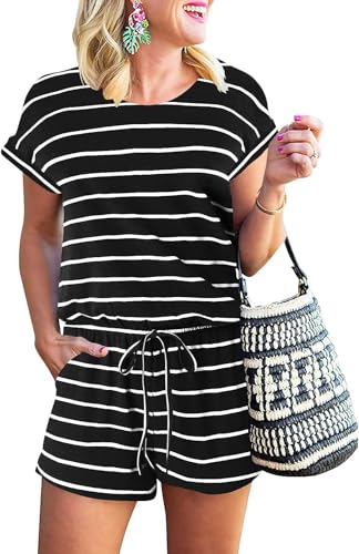 ANRABESS Rompers for Women Summer 2025 Casual Dressy One Piece Ts...