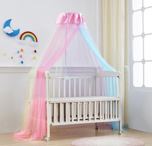 Mengersi Bed Canopy Crib Canopy Holder Mosquito Net with Canopy
