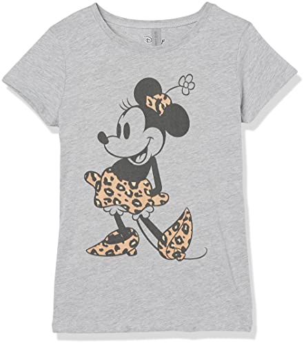 Disney Little, Big Minnie Leopard Mouse Girls Short Sleeve Tee Shirt