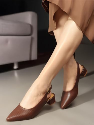 Image of Carlton London Women's Textured Pointed Toe Block Heel Pumps