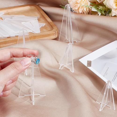 Image of Acrylic Ring Holder Clear Display Stands Jewelry Organizer Holder Wedding Ring Holder Ring Display Organizer for Ring Jewelry Display Christmas Birthday (Set of 10)