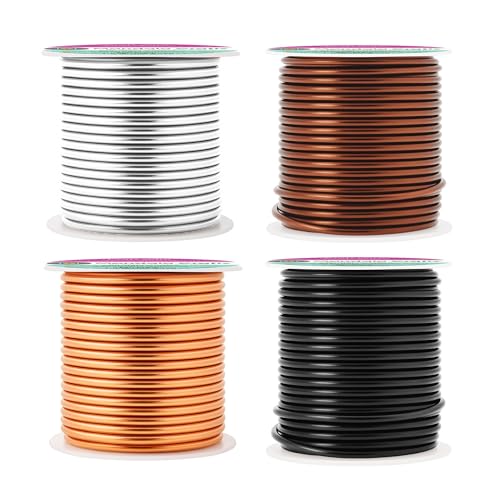 Image of Mandala Crafts 13 Gauge Neutral Anodized Aluminum Craft Wire, 240 FT | Colored, Flexible, Bendable, for Bonsai, Armature, Sculpting, Wire Wrapping, Jewelry Making, Weather & Tarnish Resistant
