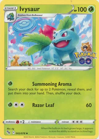 THE POKEMON COMPANY INTERNATIONAL Single Card IVYSAUR 002/078 Pokemon GO