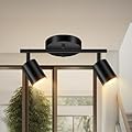 Black Track Lighting Ceiling, 2 Lights Track Lighting for Kitchen, Modern Track Lights Fixtures Ceiling Kit, Rotatable Track Heads, Wall Mount Spot Lighting for Living Room/Bedroom(Bulb Not Included)