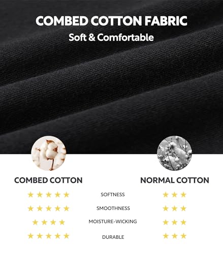 DAVID ARCHY Combed Cotton Boxers for Men Soft Underwear Mens Boxers Knit Boxer Shorts for Men Pack2