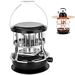 9000 BTU Kerosene Heater - 2-in-1 Portable Kerosene Heater and Stove for Indoor & Outdoor Use, Non-Electric Small Heatesr for Camping, Hunting, Home and Emergency Preparedness (Black)