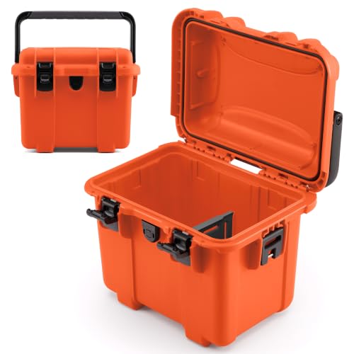 Image of NANUK T20 Waterproof Storage Box - Compact Camping Storage & Gear Box for Outdoor, Marine & Boat Use - Dustproof, Impact-Resistant Hard Case (12.9 inch x 9.7 inch x 10.3 inch) - Orange