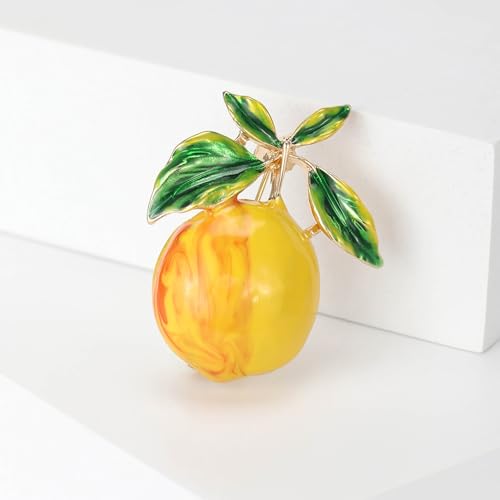 Image of Enamel Fruit Brooch for Women Rhinestones Fruit Lapel Pin Elegant Fruit Brooches Jewelry Gift, Perfect for Dresses Hat Bag