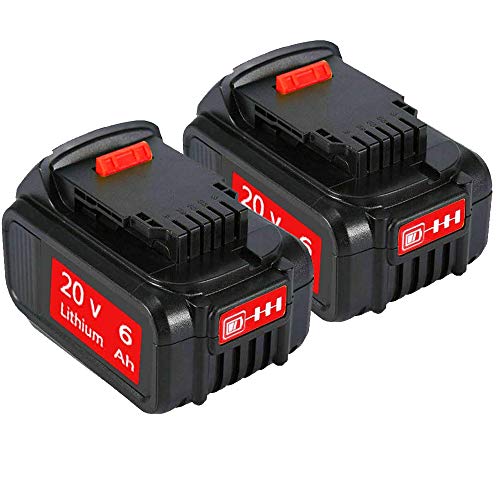 2PACK 6.0Ah 20 Volt DCB205 Battery Lithium-ion Replacement for Dewalt 20V Battery DCB200 DCB206 DCB206-2 DCB204 DCB204BT-2 DCB203 DCB201 DCB205-2 DCB180 DCD985B DCD771C2 DCS355D1 DCD790B