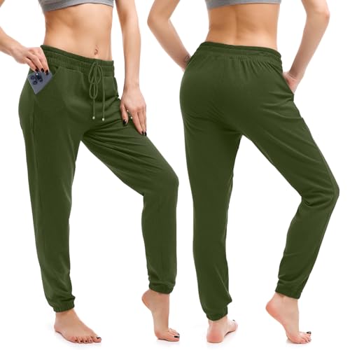 Image of Walifrey Womens Joggers with Pockets, Drawstring Sweatpants Women for Lounging Jogging Workout and Gym