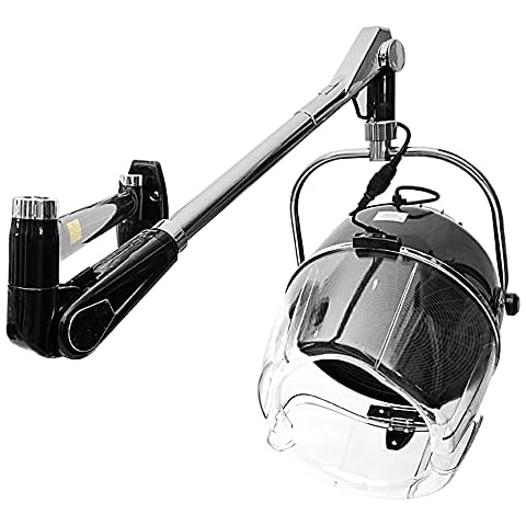Sanqiao Wall Mounted Hair Dryer Hood, Professional Salon Spa Hair Hood Hairdresser Styling with Timer and Temperature Adjustment, Black Cover