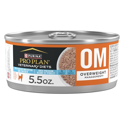 Purina Pro Plan Veterinary Diets OM Overweight Management Feline Formula Wet Cat Food With Ocean Whitefish and Chicken - (Pack of 24) 5.5 oz. Cans