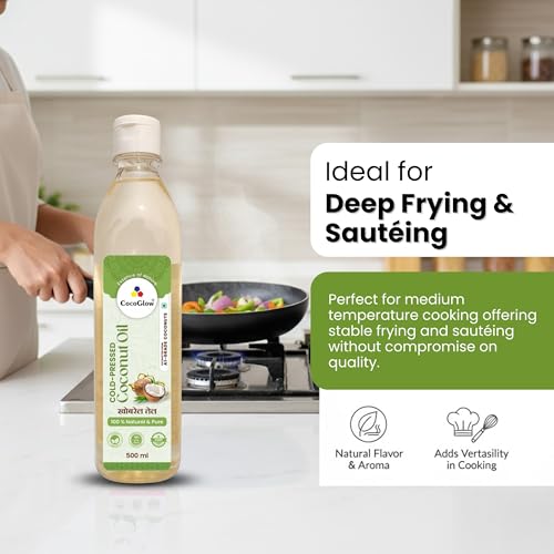 Image of CocoGlow Cold Pressed Coconut Oil Natural & Organic (500mlx2)