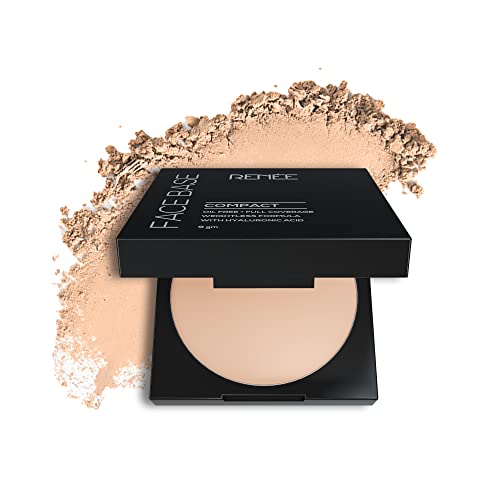 RENEE All Face Base Compact Powder Macadamia Beige 9Gm| Enriched With Hyaluronic Acid & Vitamin E| Long-Lasting, Easy Blend, Matte Finish