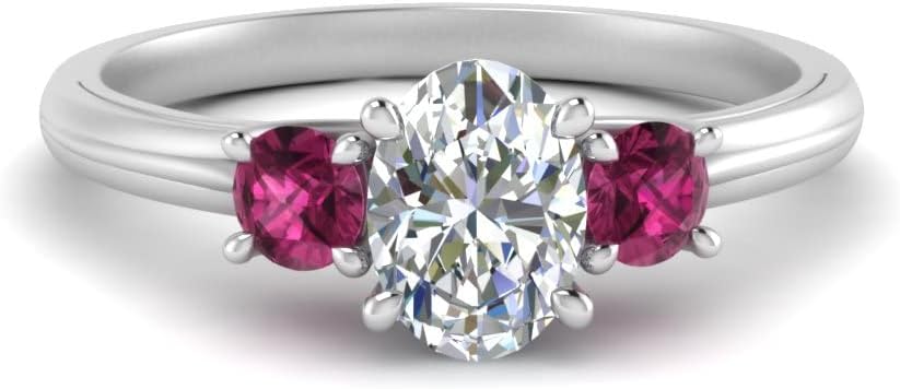 Choose Your Gemstone Classic Three Stone Ring 925 Sterling Silver Oval Shape 3 Stone Engagement Rings Everyday Jewelry Wedding Jewelry Handmade Gifts for Wife US Size 4 to 12