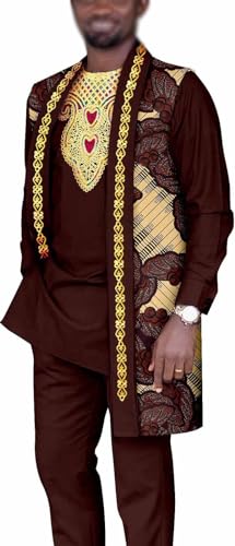 Tenue africaine dashiki homme ensemble 2 pièces veste brodée mariage et cérémonie