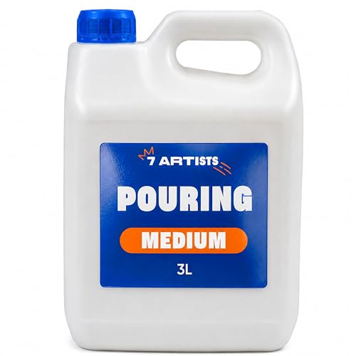 7 Artists Pouring Medium Acryl Professionelles 3L Glänzend Fluid Art Acrylic Medium für Acrylfarben | Transparentes Acryl Bindemittel | Pouring Fluid Acrylbinder für Künstler & Anfänger