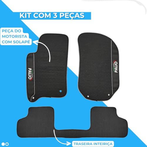 Jogo de Tapetes Automotivos Emborrachados para Novo Palio 2012-2013 - 2014-2015 - 2016-2017 - 2018-2