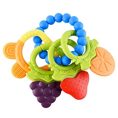 Image of Baby Teething Toys 6 PCS BPA Free Silicone Baby Teethers, Freezer Safe Organic Infant Teething Toys Soft & Textured for Natural Brain Development