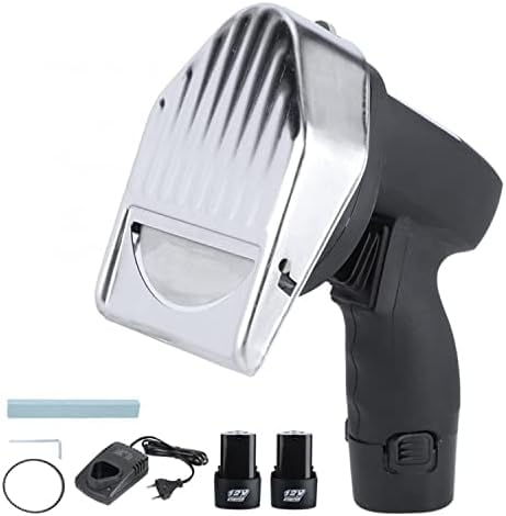 Affettatrice elettrica senza fili, spessore regolabile 0-8 mm, 80 W, grado commerciale con lame rimovibili, copertura di sicurezza per uso domestico e ristorante, silenzioso e portatile