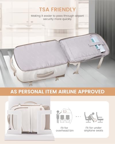 LOVEVOOK Handgepäck Reiserucksack 4 Stück, 40L Rucksack Damen Groß Flugzeug mit Nass- und Trockenfach 45x36x20, 17.3 Zoll Laptop Travel Backpack Kofferrucksack Carry On Luggage für Trip Reise