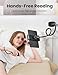 VOLTIFYMAX Gooseneck Kindle Holder with Remote Page Turner for Reading in Bed,Tablet Mount Holder for Desk,Flexible Long Arm for Tablets iPhones Kindle Accessories