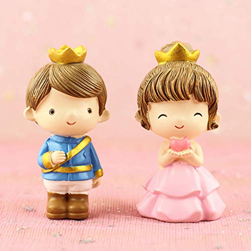 2 Pcs Prince Princess Doll Figures, Mini Prince Princess Figure Collection Playset Toys, Cupcake Topper, Cake Toppers, Cake Decoration, 3.15\" Tall
