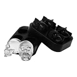 Black 3D Skull Silicone Ice Tray - Unique Beverage Statement Piece