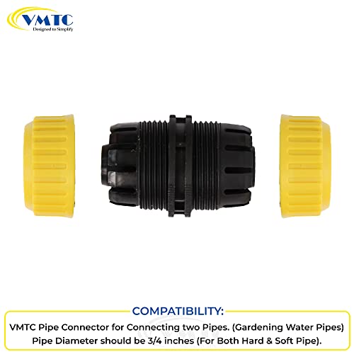 Image of VMTC Garden Pipe Connectors Set (3 /4 inch): 2-Piece Kit for Secure, Leak-Free & Effortless Connection