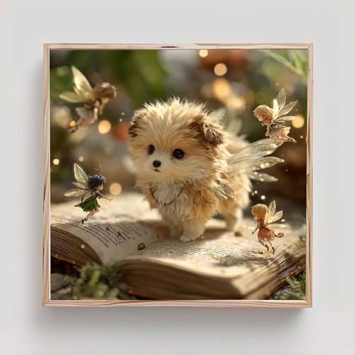 Perro Diamond Painting Adultos, Animal Cuadros de Diamantes, 5D Puzzle Diamantes Cuadros en Punto de Cruz Diamond Art Painting Kit, Hobby Ccreativi Adulti, Decoración Pared Hogar 70x70cm bd6-v38