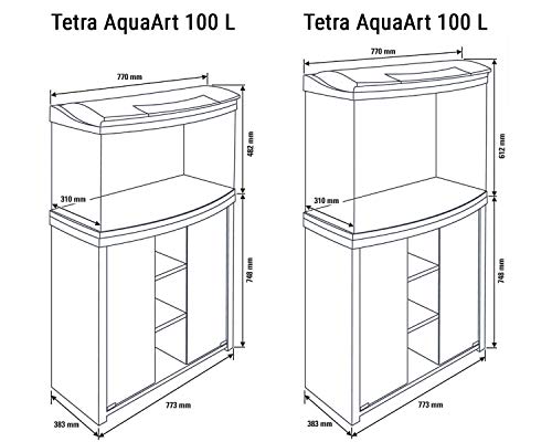 Tetra AquaArt Aquarienunterschrank 100/130 liters (Unterschrank anthrazit speziell für Tetra AquaArt Aquarien Evolution Line, mit viel Stauraum für Technik, Milchglasscheiben)