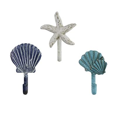 Lavish Home Decorative Nautical Wall Hooks-Cast Iron Coastal Rustic Wall Mount Hooks for Coats, Towels, Hats, Scarves…