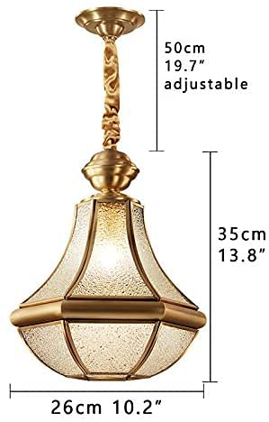 Lámpara colgante de cristal y bronce E27 estilo retro loft 7