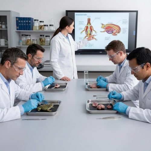 Image of Conelist 12 Set 12.2 x 8.27 Inch Stainless Steel Dissection Pan with Wax and Rubber Nonslip Mat, Reusable Classroom Dissecting Pan, Laboratory Tray for Biology Lab, Science Education Supplies (Black)