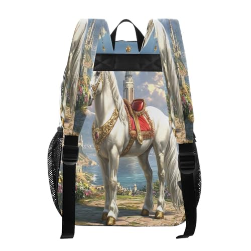 ALAZA Unicorn Cloud Castle Cloud Clear Backpack PVC Transparent Bookbag Heavy Duty for Student Boy Girl Kids Adult School Travel Work3